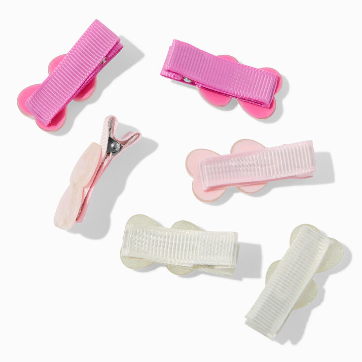 Barrettes &agrave; cheveux ic&ocirc;nes c&oelig;ur &agrave; c&oelig;ur Claire&#39;s Club - Lot de 6,