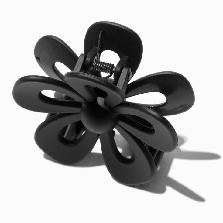 Black Open Flower Hair Claw,