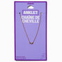 Gold-tone Stainless Steel Single Crystal Chain Anklet,