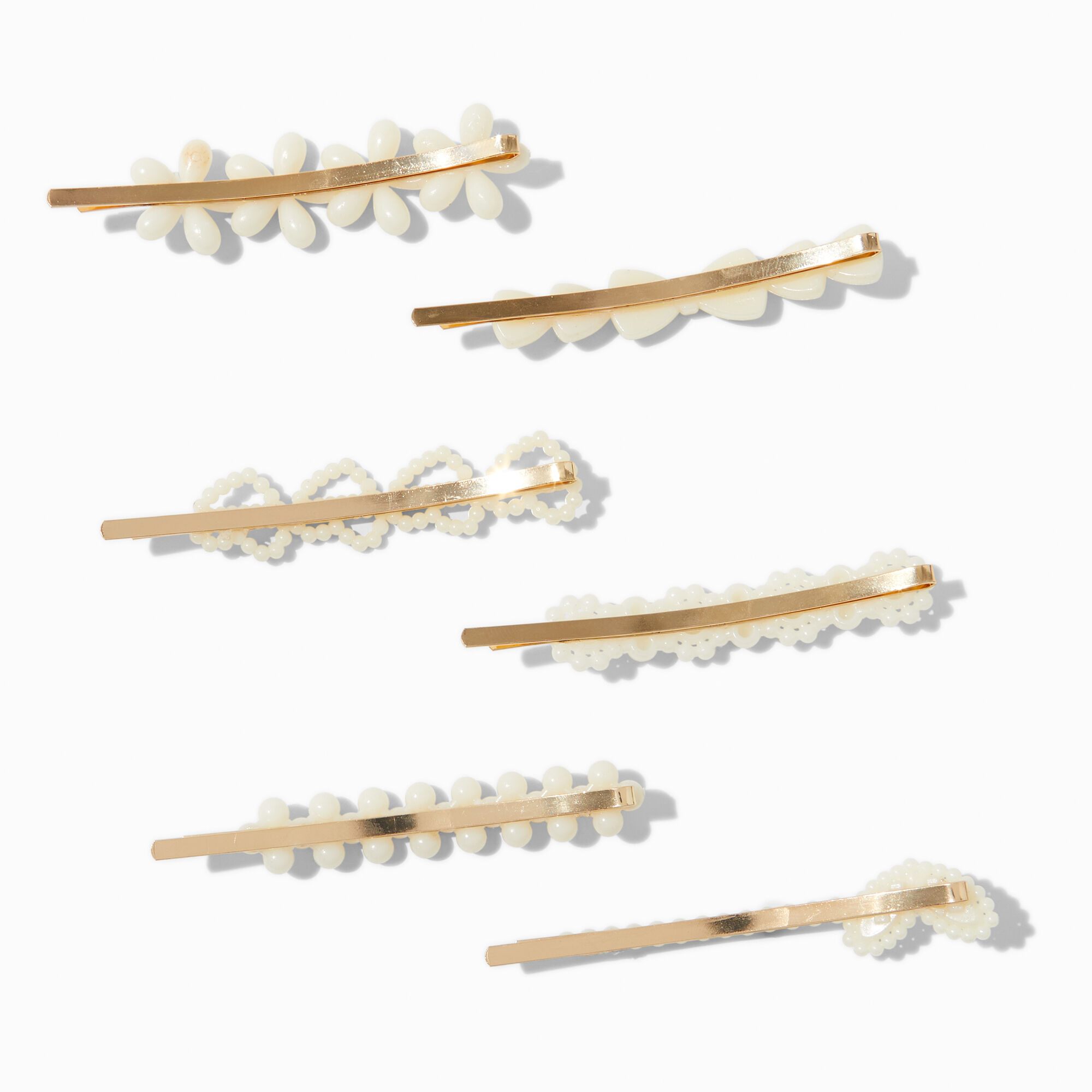 Claire's Club Fan Pearl Hair Pins - 6 Pack,