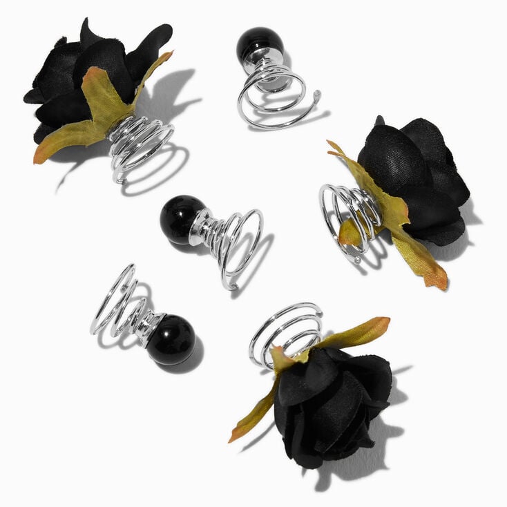Black Rose Hair Spinners - 6 Pack