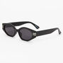 Black Rectangular Retro Sunglasses,