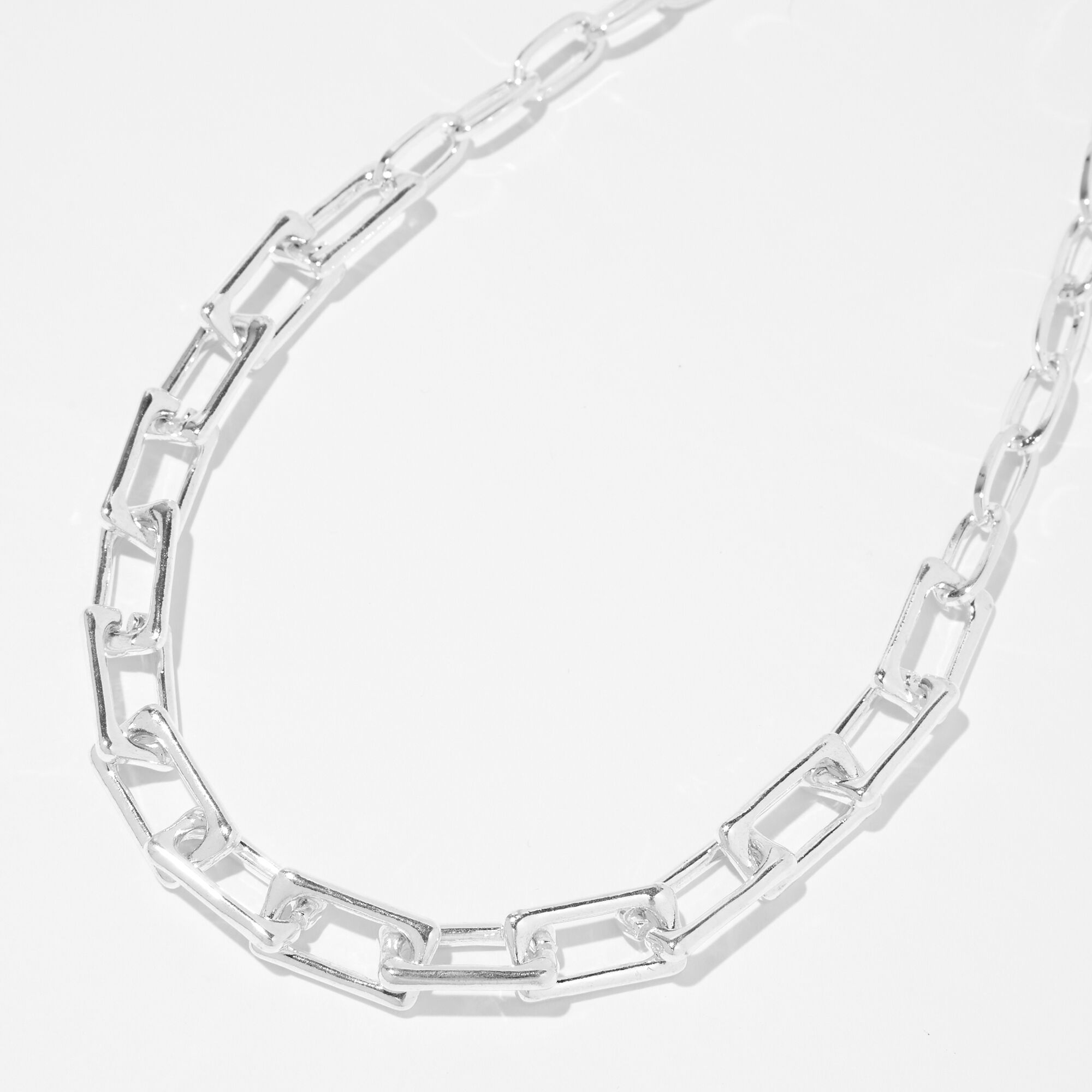 View Claires Tone Chunky Link Chain Necklace Silver information