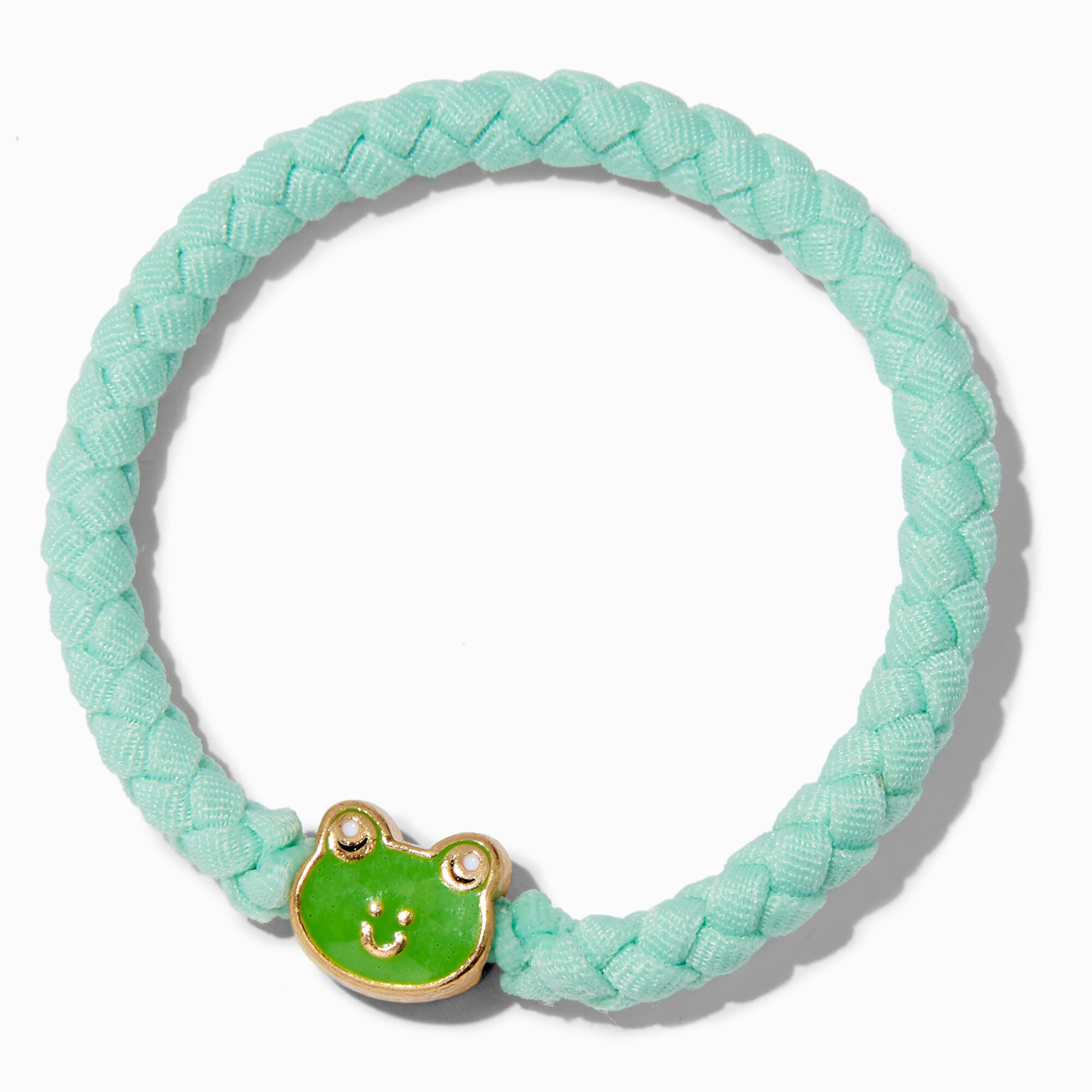 View Claires GoldTone Frog Light Woven Bracelet Green information