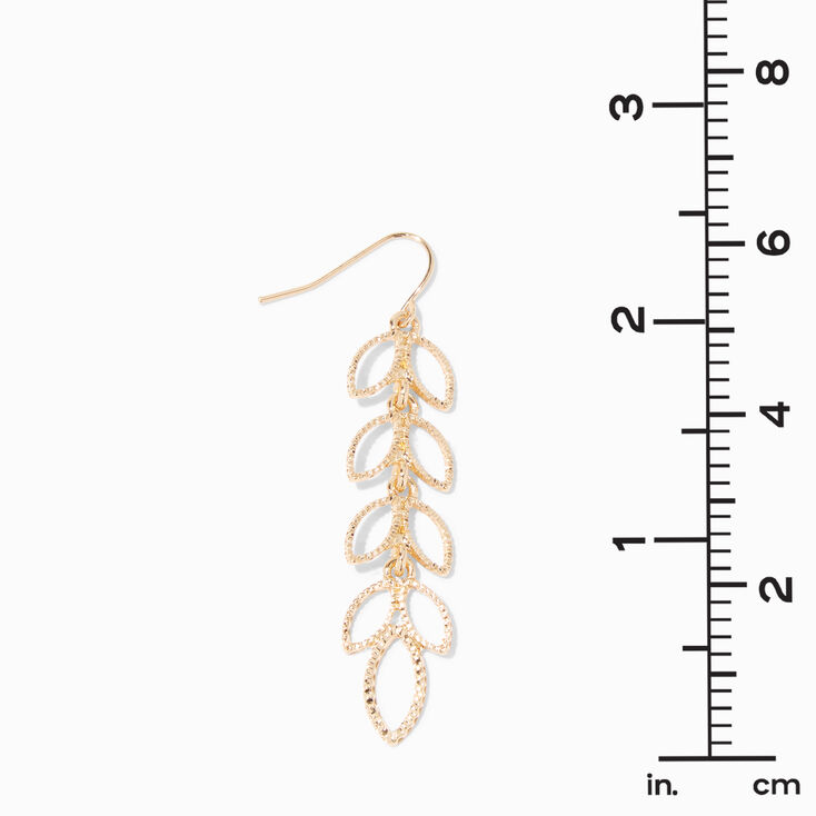 Gold Bubble Leaf 2&quot; Drop Earrings,
