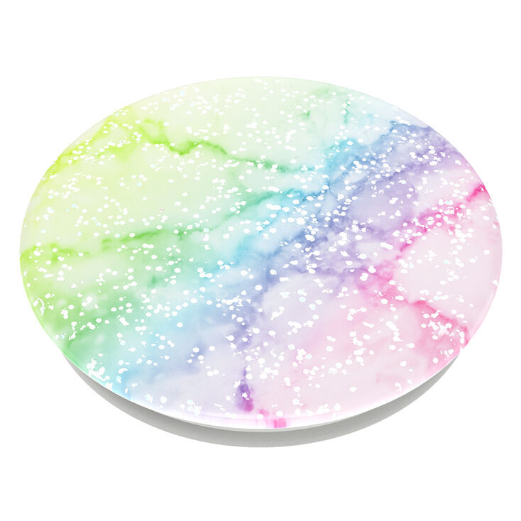 PopSockets Swappable PopGrip - Glitter Rainbow Marble,