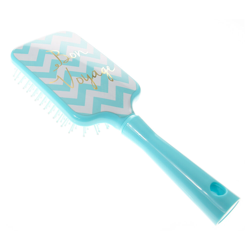 Mint Chevron Bon Voyage Hair Brush,