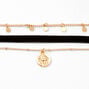 Gold &amp; Black Lion Cord &amp; Chain Choker Necklaces - 3 Pack,