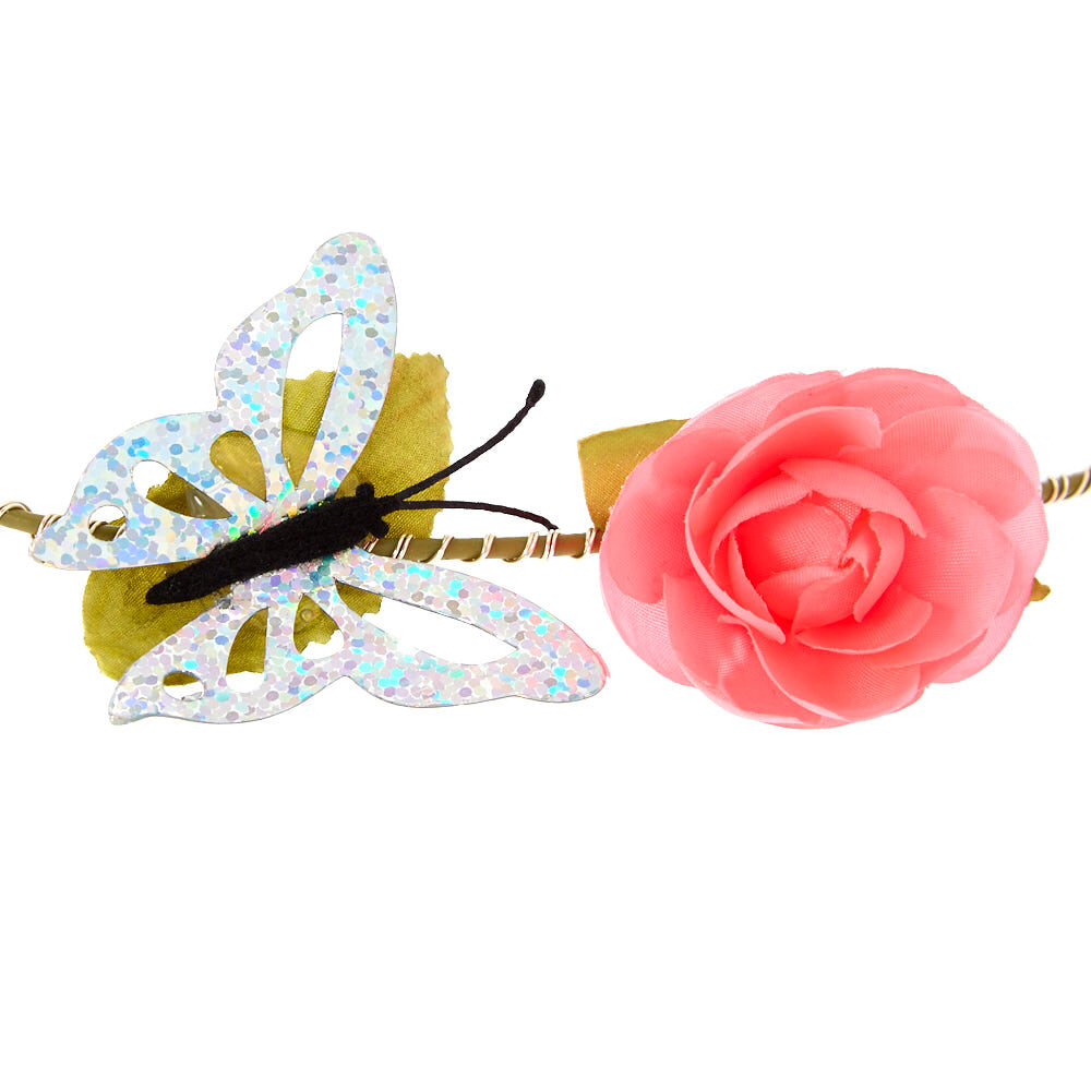 Light Up Butterfly Flower Crown Headwrap - Hot Pink,
