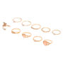 Rose Gold Embellished Romance Rings - Blush Pink, 10 Pack,