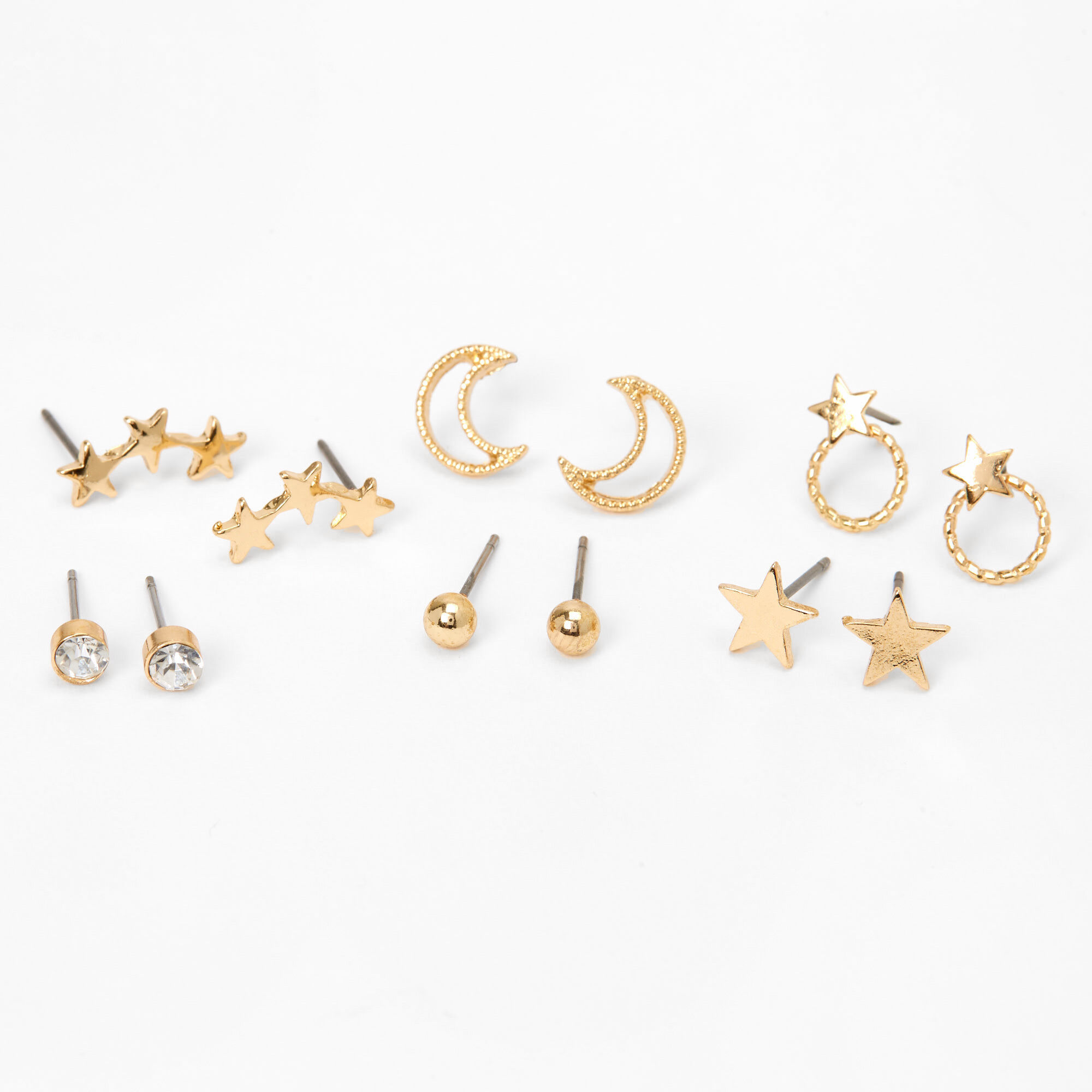 Claire's Gold Calico Cat Stud Earrings | Westland Mall