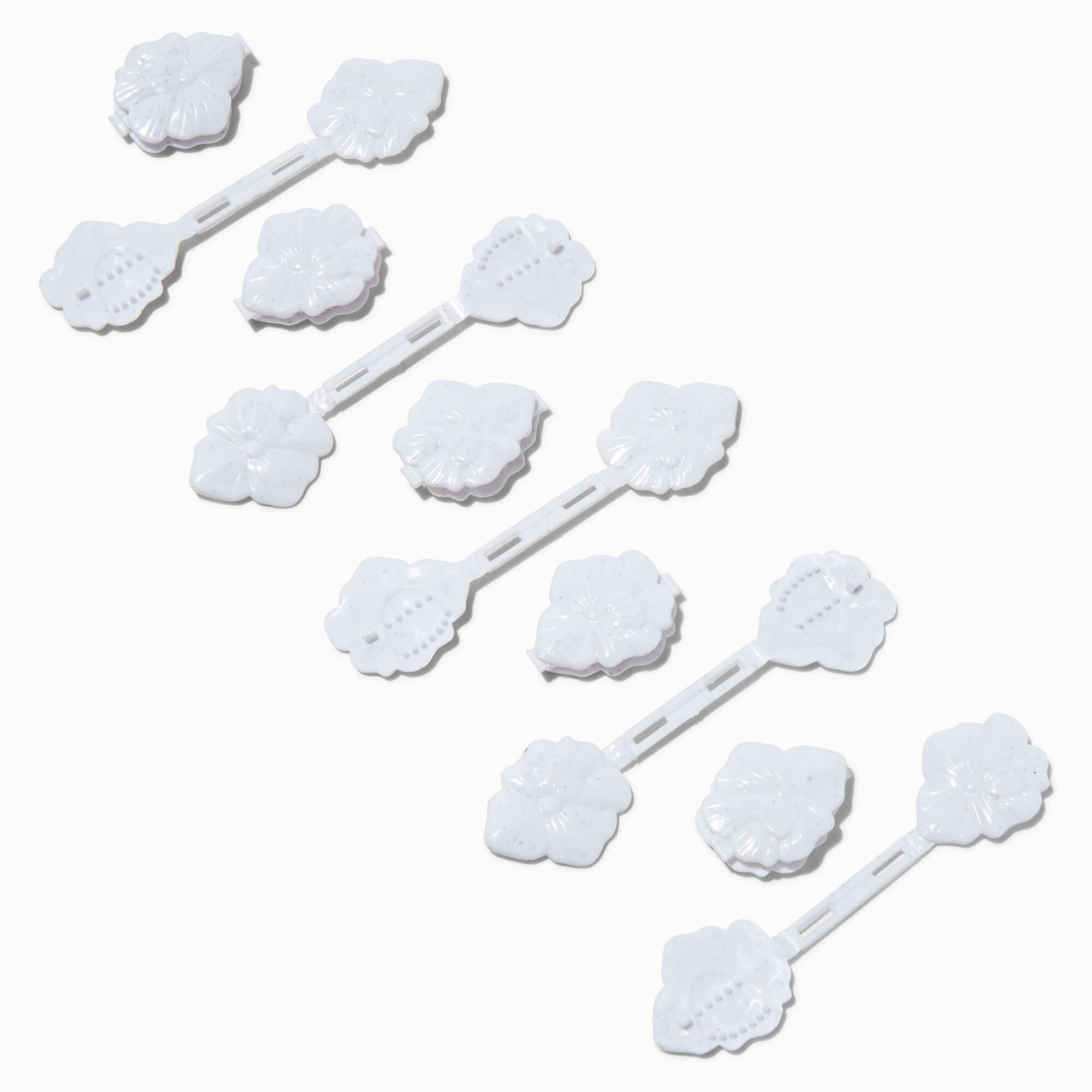 Confidence™ by Gabby Goodwin Gabby Bows White Sweet Pea Double-Faced Double Snap Hair Clips - 10 Pack,