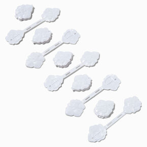 Confidence&trade; by Gabby Goodwin Gabby Bows White Sweet Pea Double-Faced Double Snap Hair Clips - 10 Pack,