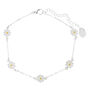 Silver-tone Dainty Daisy Chain Anklet,