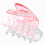 Transparent Medium Heart Hair Claw - Pink,