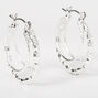 Silver 20MM Beaded Triple Hoop Earrings,