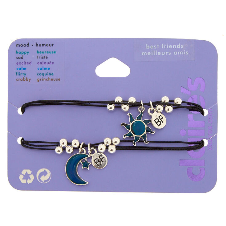 Bracelets d&#39;humeur soleil et croissant de lune &laquo; meilleures amies &raquo;,
