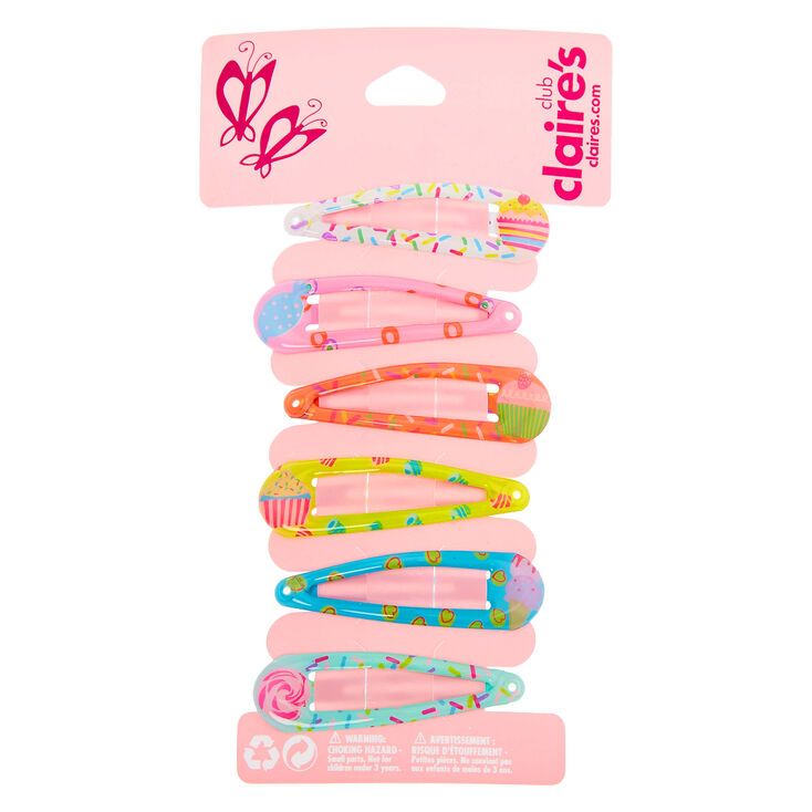 Claire's Club Sweet Treat Snap Hair Clips - 6 Pack | Claire's US