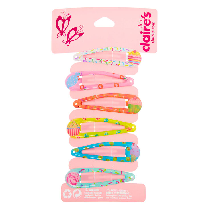 Claire's Barrettes clic clac friandises Club Claire's - Lot de 6