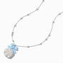 Blue Bow &amp; Rose Pearl Silver-tone Necklace,