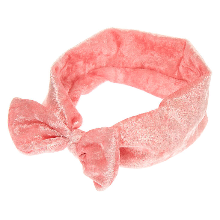 Claire's Bandeau à nœud rose en imitation velours du Club Claire's