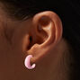 Pink &amp; Gold Hoop Earrings Stack - 3 Pack ,