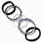 Black &amp; White Floral Rolled Hair Ties - 12 Pack,