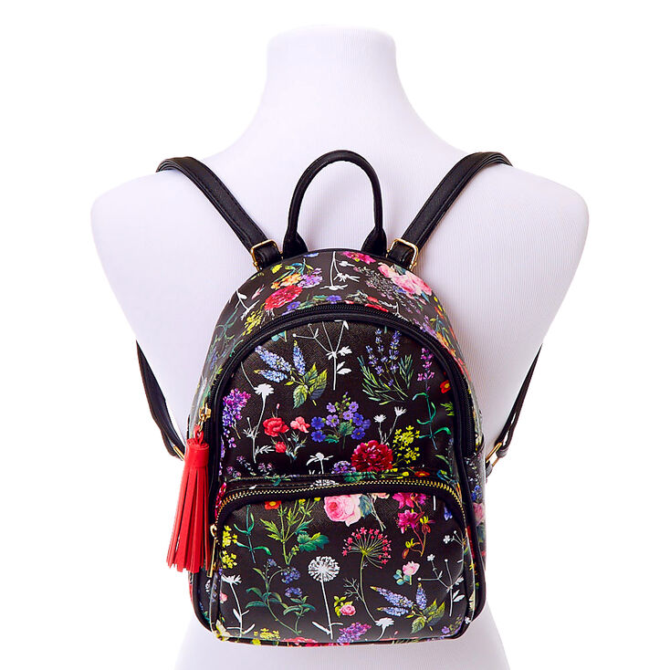 Botanical Floral Mini Backpack - Black | Claire's US