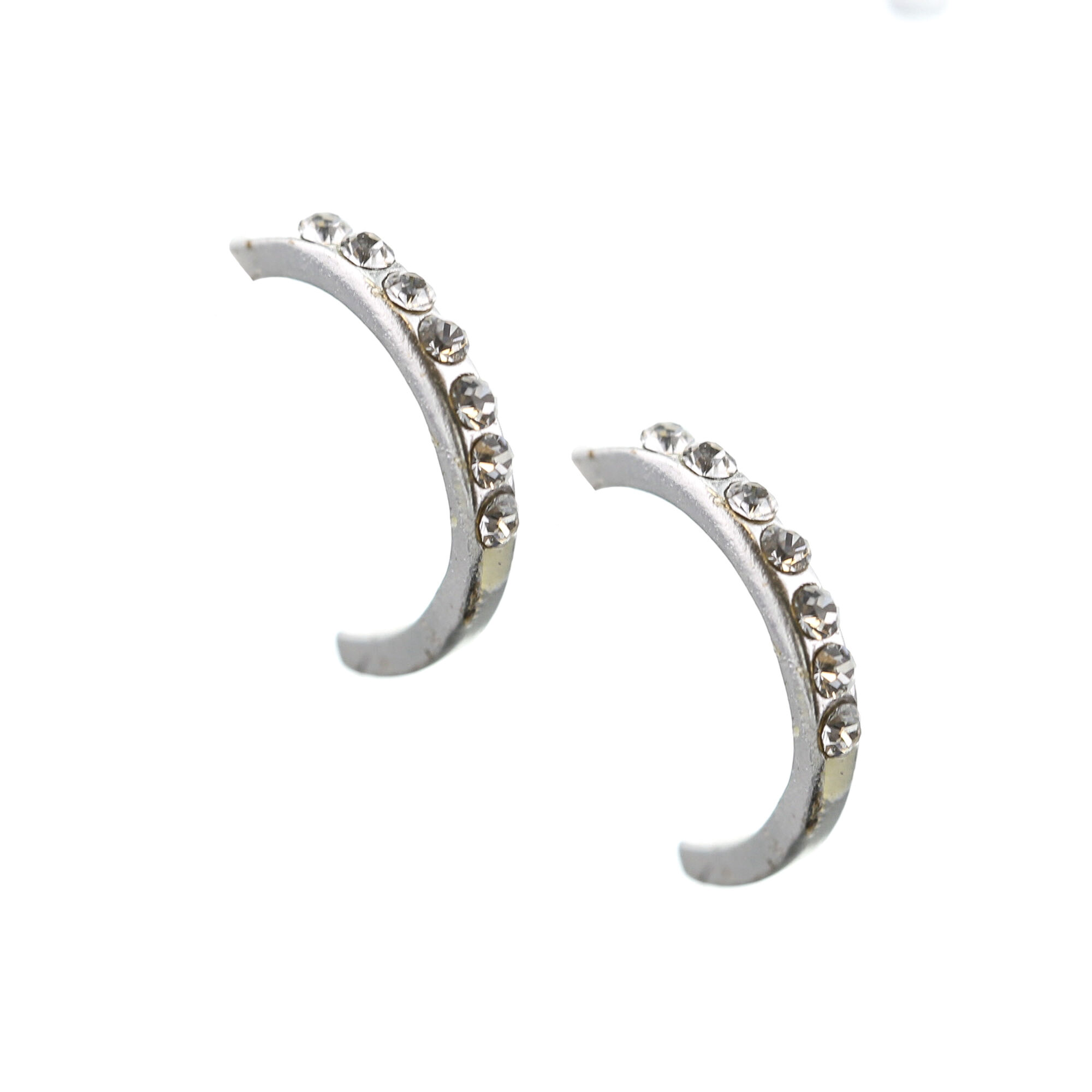 View Claires Half Hoop Earrings Silver information