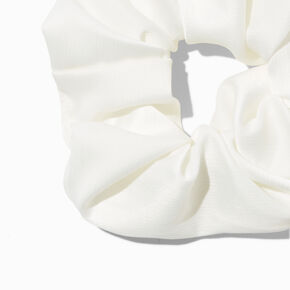 White Satin Hair Scrunchie,