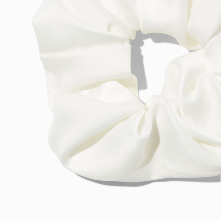White Satin Hair Scrunchie,