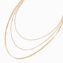 Gold-tone Multi-Strand Mixed Chain Necklace,