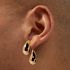 Gold-tone Bean &amp; Ball Front &amp; Back Stud Earrings ,