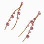 Pink Carved Roses Vine 3&quot; Drop Earrings,