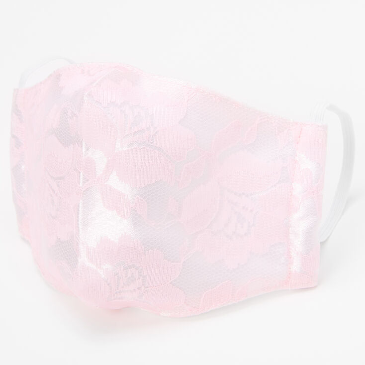 Blush Pink Lace Cloth Face Mask - Adult,