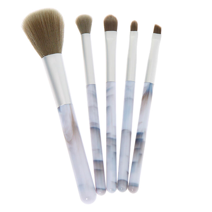 Pinceaux &agrave; maquillage effet marbr&eacute; en mati&egrave;re douce - Blanc, lot de 5,