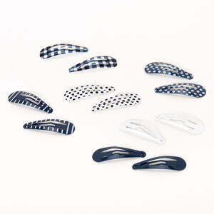 Claire's Club Navy & White Mini Snap Hair Clips 