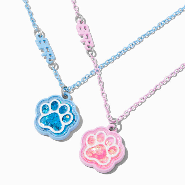 Best Friends Paw Shaker Pendant Necklaces - 2 Pack,