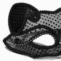 Masque de chat noir en dentelle,