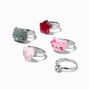 Claire&#39;s Club Silver Cat Box Rings - 5 Pack,