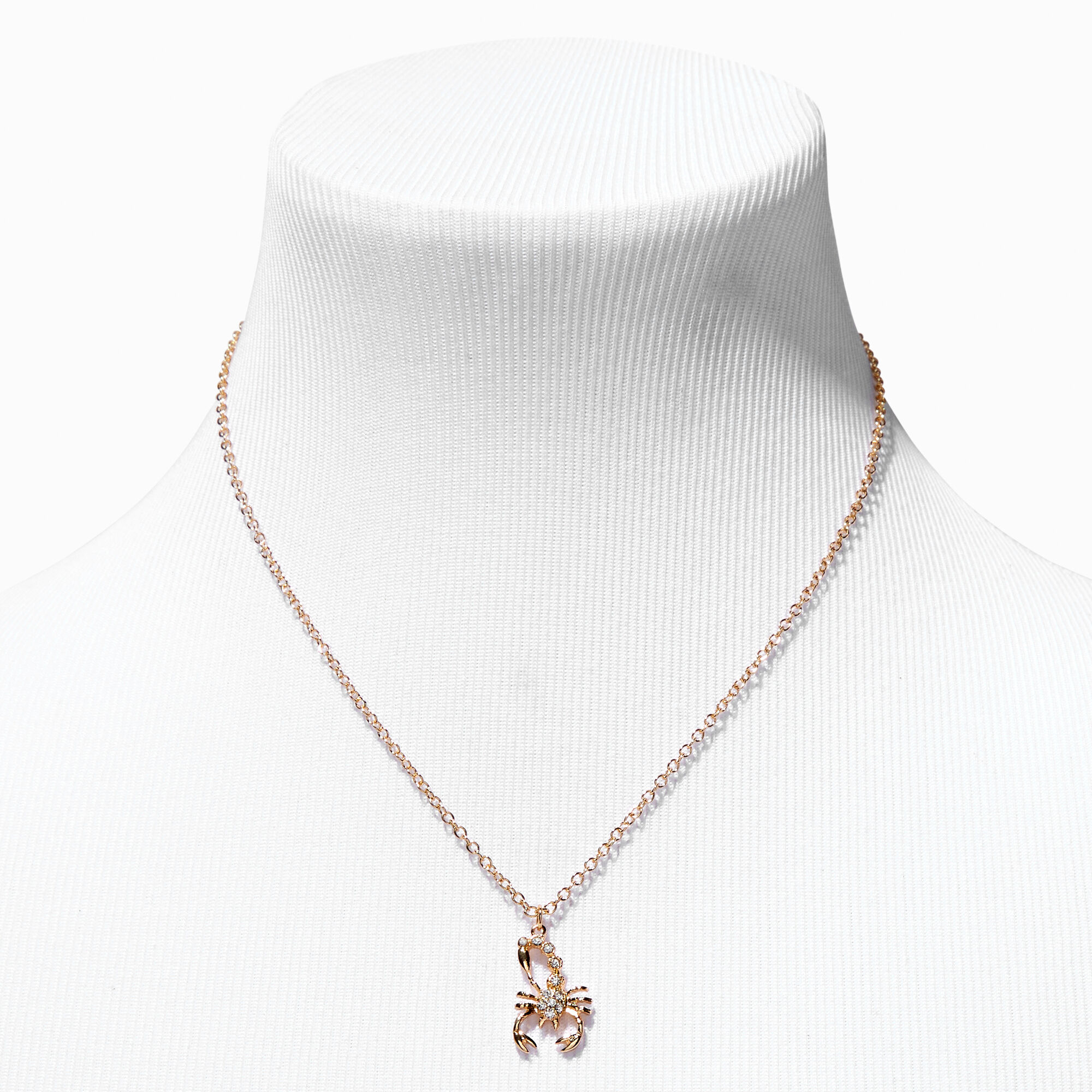 Gold Zodiac Symbol Pendant Necklace - Scorpio,