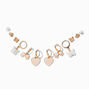 Gold-tone Heart Butterfly Earring Stackables Set - 6 Pack,