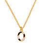 Gold Striped Initial Pendant Necklace - O,