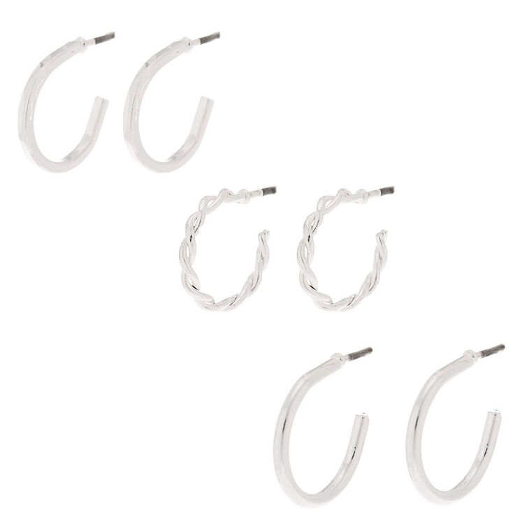 Silver Mixed Earrings Set - 9 Pack,