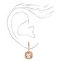 Rose Gold-tone Square Halo 1&quot; Drop Earrings,