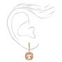 Rose Gold 1&quot; Square Halo Drop Earrings,