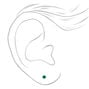 14kt White Gold 3mm May Crystal Emerald Ear Piercing Kit with Rapid&trade; After Care Cleanser,
