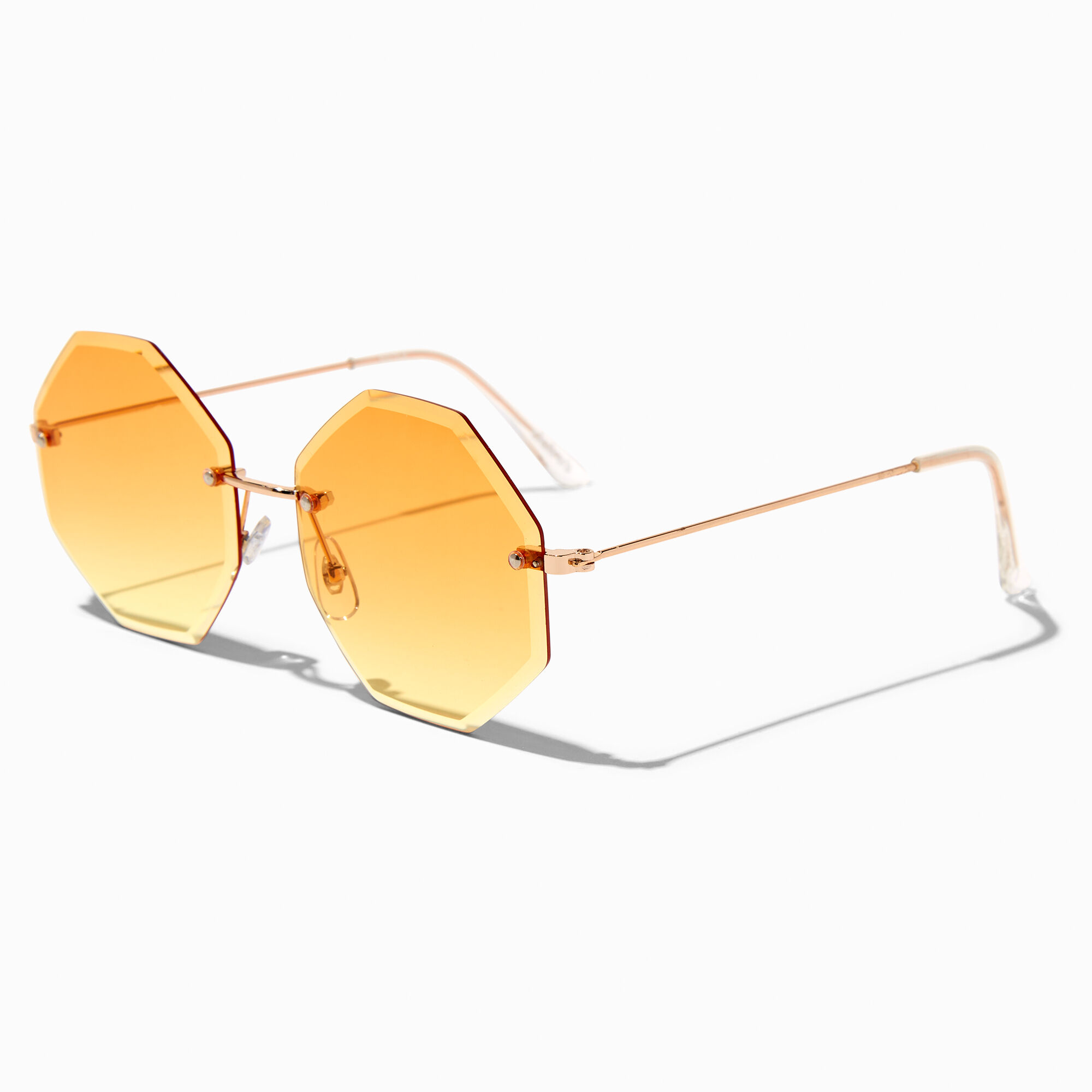 View Claires Octagon Frame Sunglasses Orange information