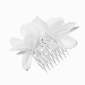 White Whimsical Flower Hair Comb,