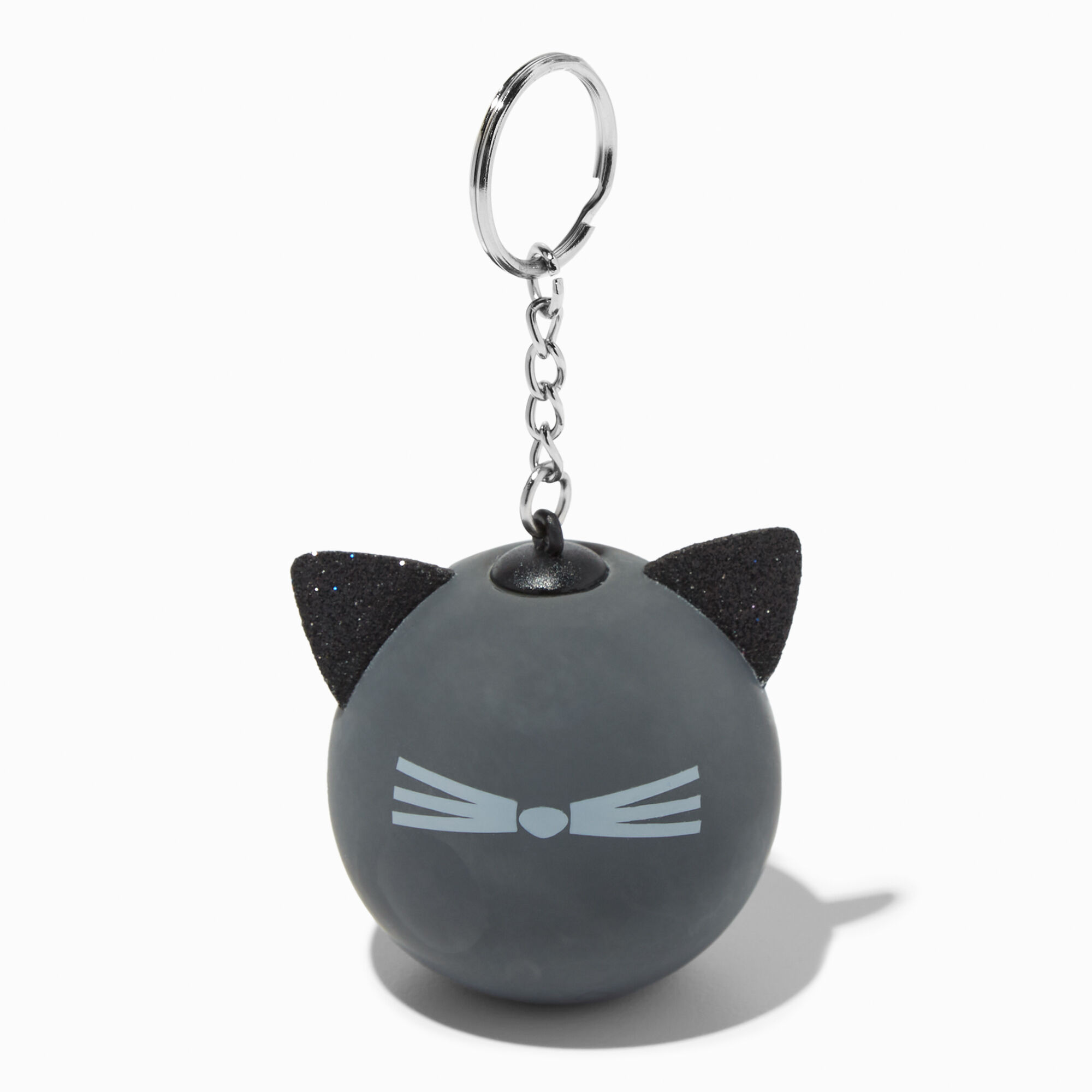 View Claires Cat Glitter Stress Ball Keyring Black information